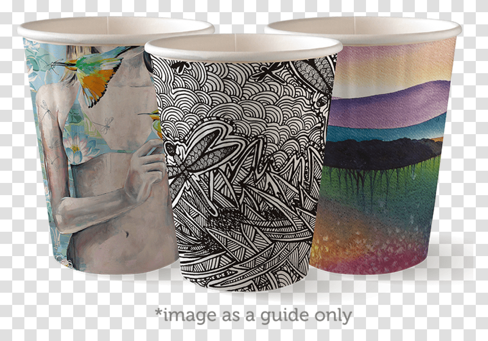 Biopak Coffee Cup Art Series Beach, Pottery, Pattern, Porcelain, Embroidery Transparent Png
