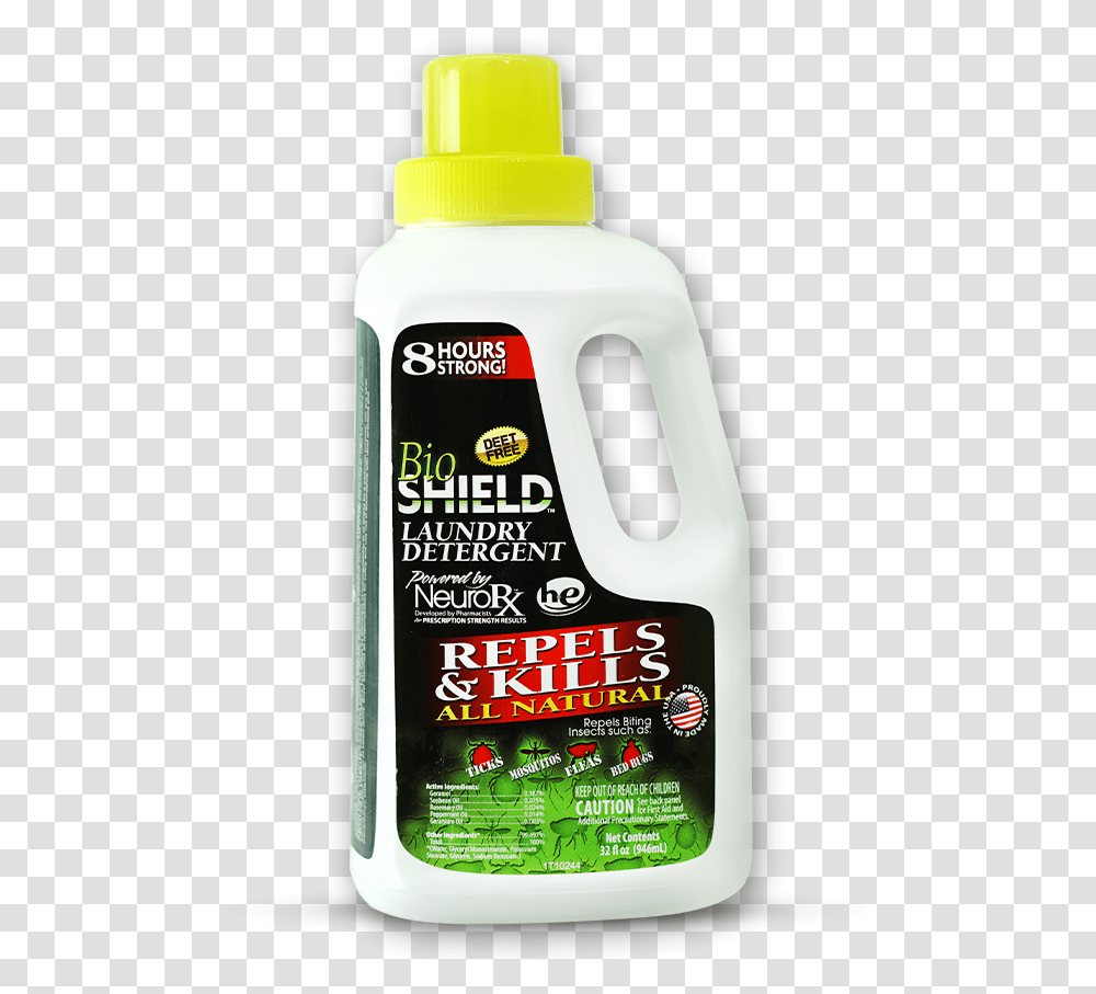 Bioshield Laundry Detergent Bug Repellent Bio Shield Detergent, Bottle, Cosmetics, Label Transparent Png