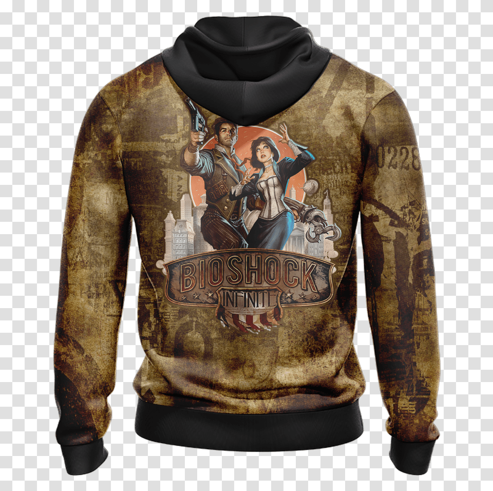 Bioshock Infinite New Unisex 3d Hoodie - Moveekbuddyshop Hoodie, Clothing, Sleeve, Sweatshirt, Sweater Transparent Png