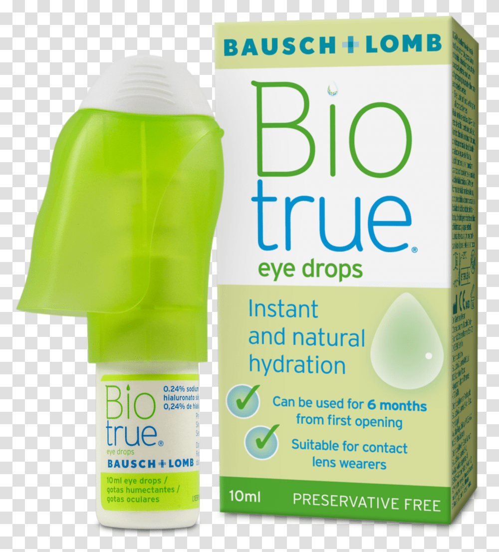 Biotrue Eye Drops, Bottle, Sunscreen, Cosmetics, PEZ Dispenser Transparent Png