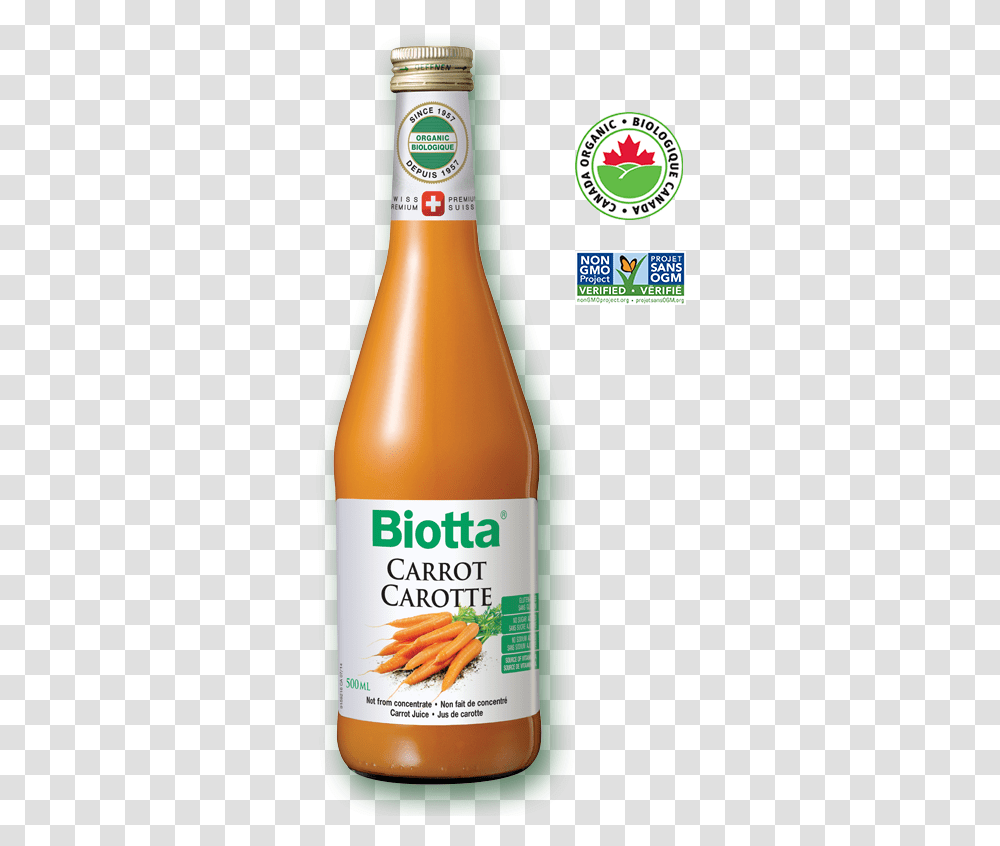 Biotta Organic Carrot Juice Biotta Jus De Carottes, Label, Beer, Alcohol Transparent Png