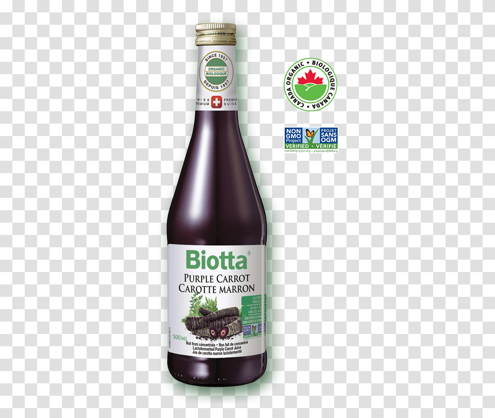 Biotta Organic Purple Carrot Juice Canada Organic, Food, Beer, Alcohol, Beverage Transparent Png