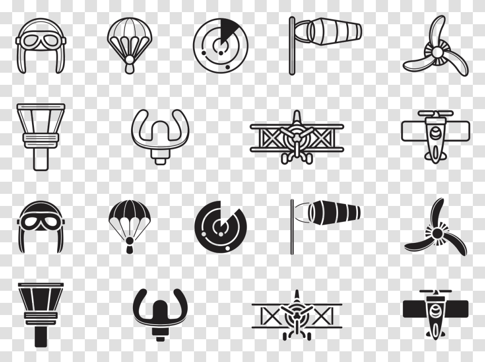 Biplane Aviation Icons, Gray, Star Symbol Transparent Png