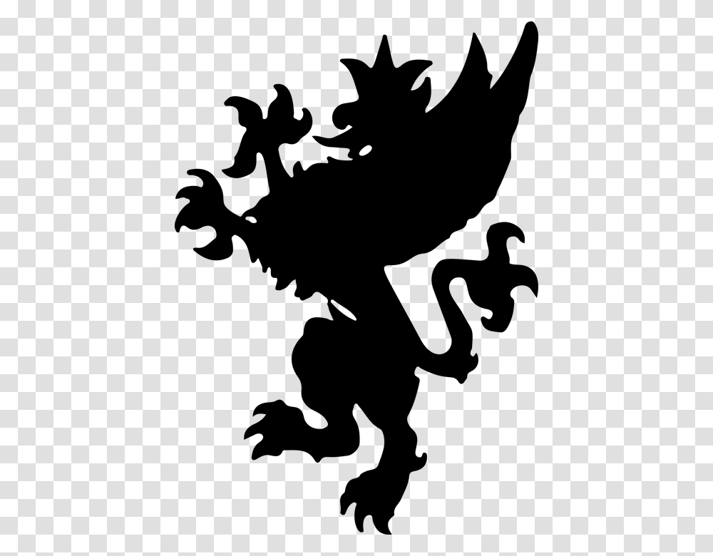 Bird Creature Feathers Fictional Griffin Lion Silhouette Griffin, Gray, World Of Warcraft Transparent Png