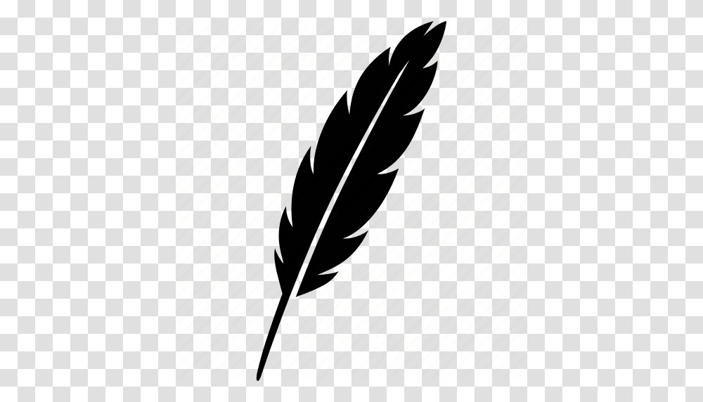 Bird Feather Ink Pen Quill Write Writing Icon, Face, Weapon, Silhouette Transparent Png