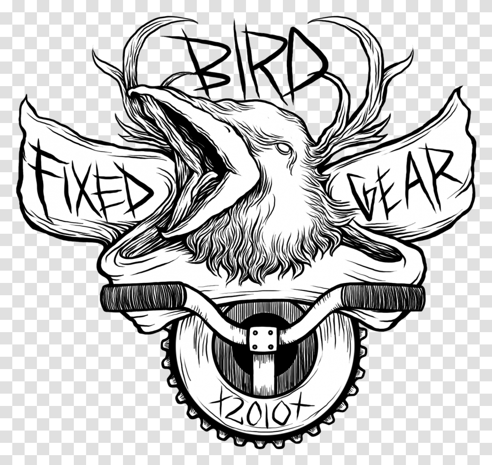 Bird Fixed Gear Logo Fixed Gear, Drawing, Art, Animal, Symbol Transparent Png
