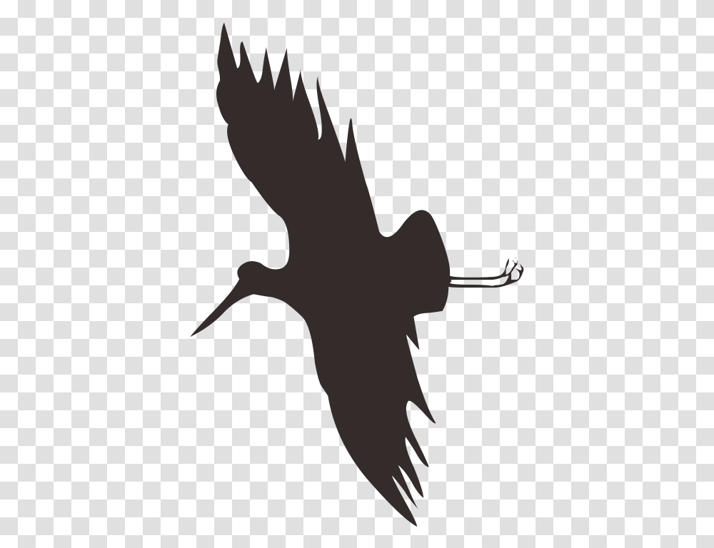 Bird Flight Crane Silhouette Flying Crane Download Clipart Flying Bird, Symbol, Person, Human, Stencil Transparent Png