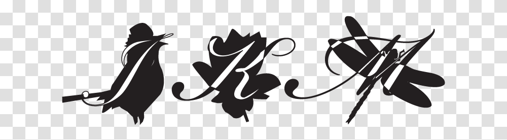 Bird Flower Dragonfly Calligraphy, Label, Animal, Handwriting Transparent Png
