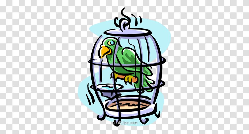 Bird In A Cage Royalty Free Vector Clip Art Illustration, Jar, Glass, Barrel, Beverage Transparent Png