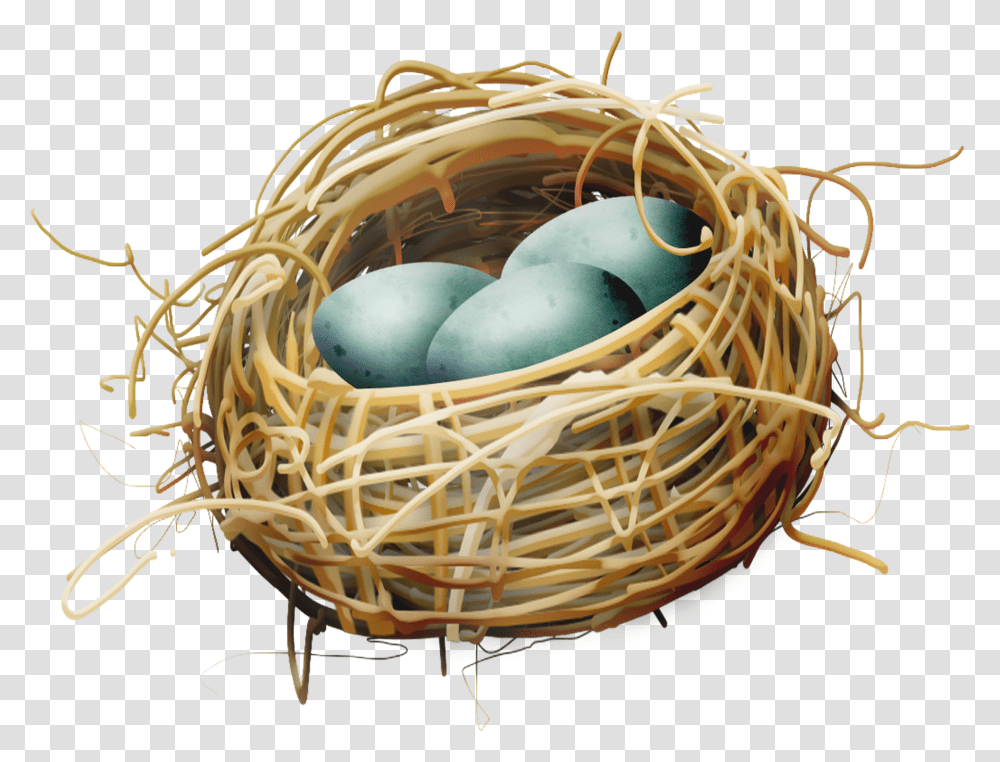 Bird Nest Egg Bird Nest With Eggs Clipart, Food, Helmet, Apparel Transparent Png