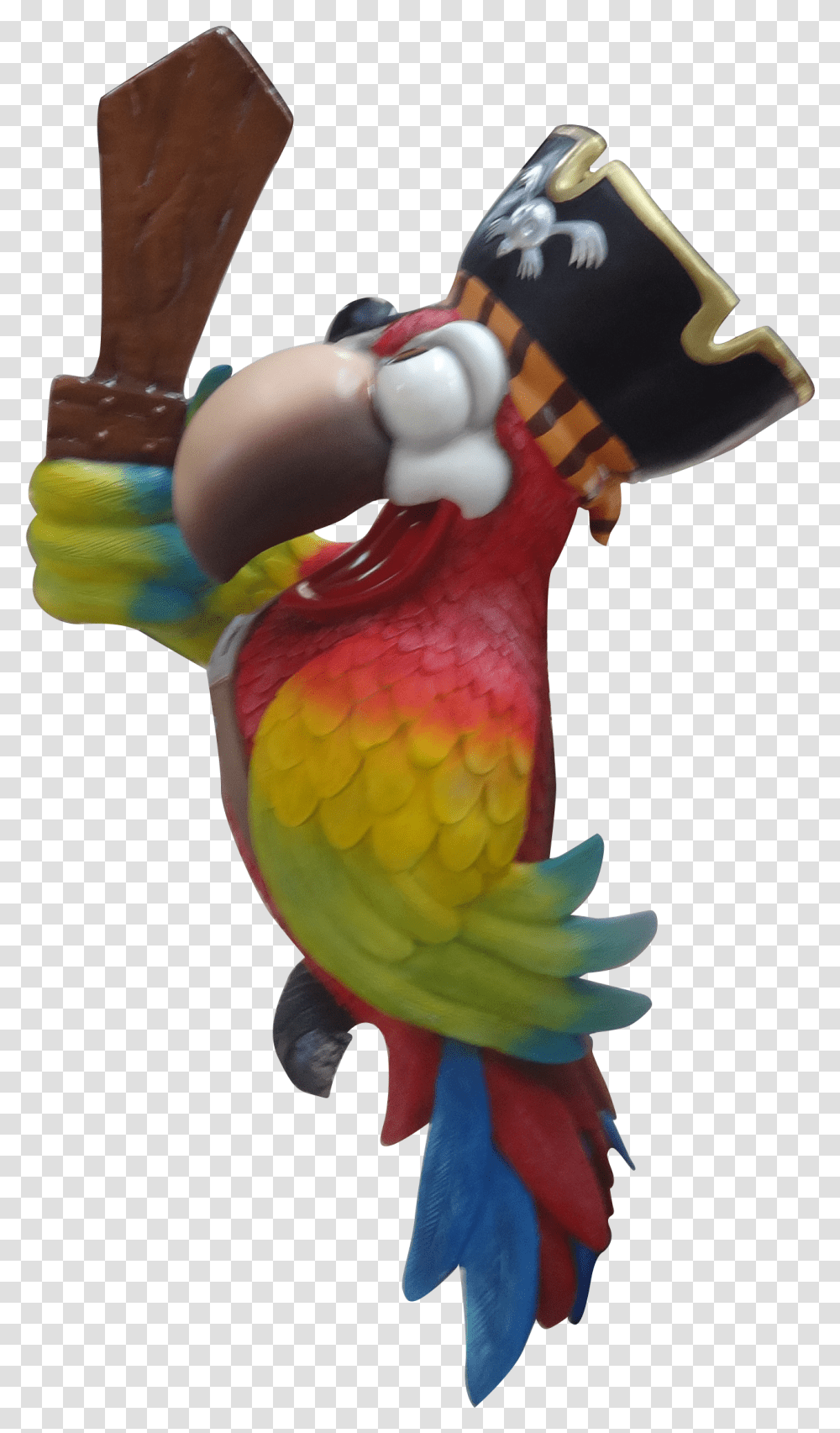 Bird Parrot Comic Pirate No Stand With Sword Animal Prop Life Size Resin Statue Statue, Figurine, Toy, Macaw Transparent Png