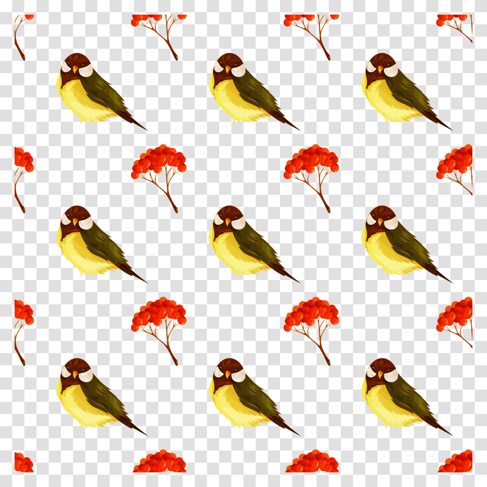 Bird Pattern Clipart Birds Tree Branch Digital Lemonize Winging, Flower, Plant, Blossom, Animal Transparent Png
