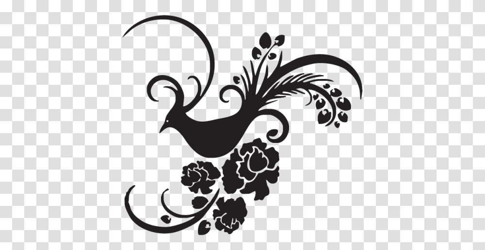 Bird Vector Bird And Flower Stencil, Floral Design, Pattern Transparent Png