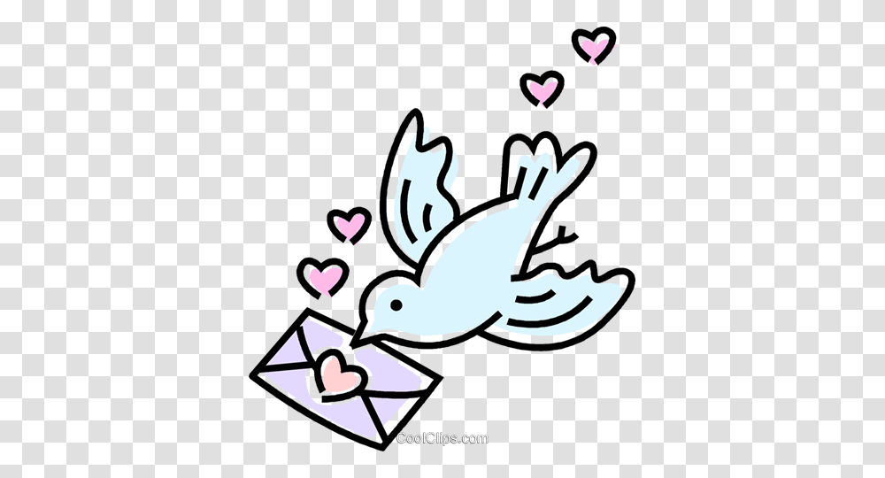 Bird With A Love Letter Royalty Free Vector Clip Art Illustration, Drawing, Stencil, Water Transparent Png