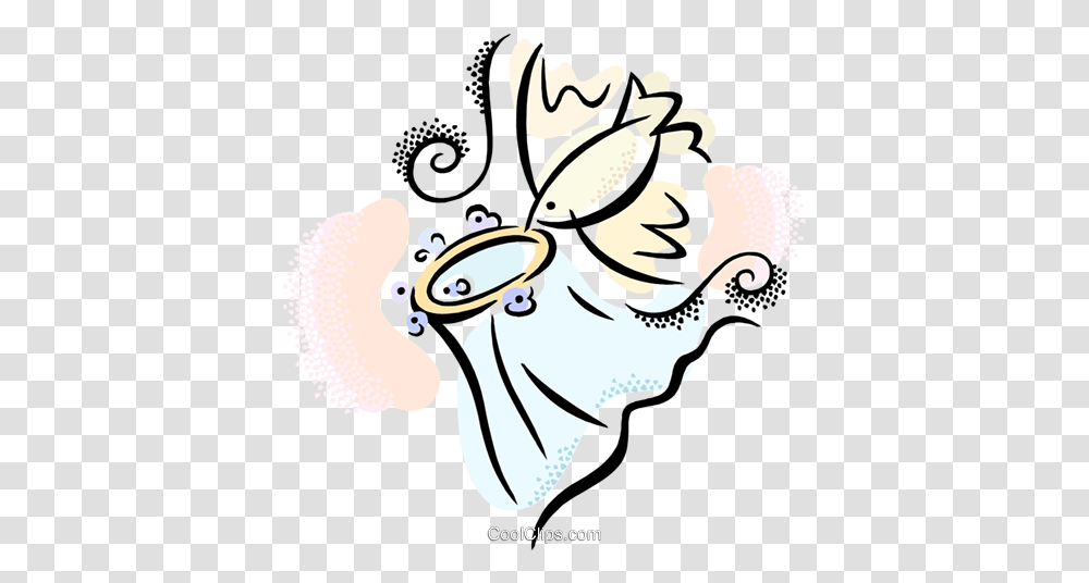 Bird With A Wedding Veil Royalty Free Vector Clip Art Artistic, Horn, Brass Section, Musical Instrument, Chef Transparent Png