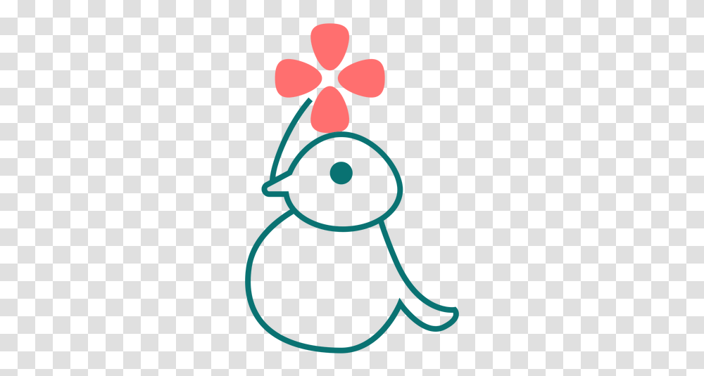 Bird With Flower Line Style Icon & Svg Circle, Plant, Clothing, Apparel, Blossom Transparent Png
