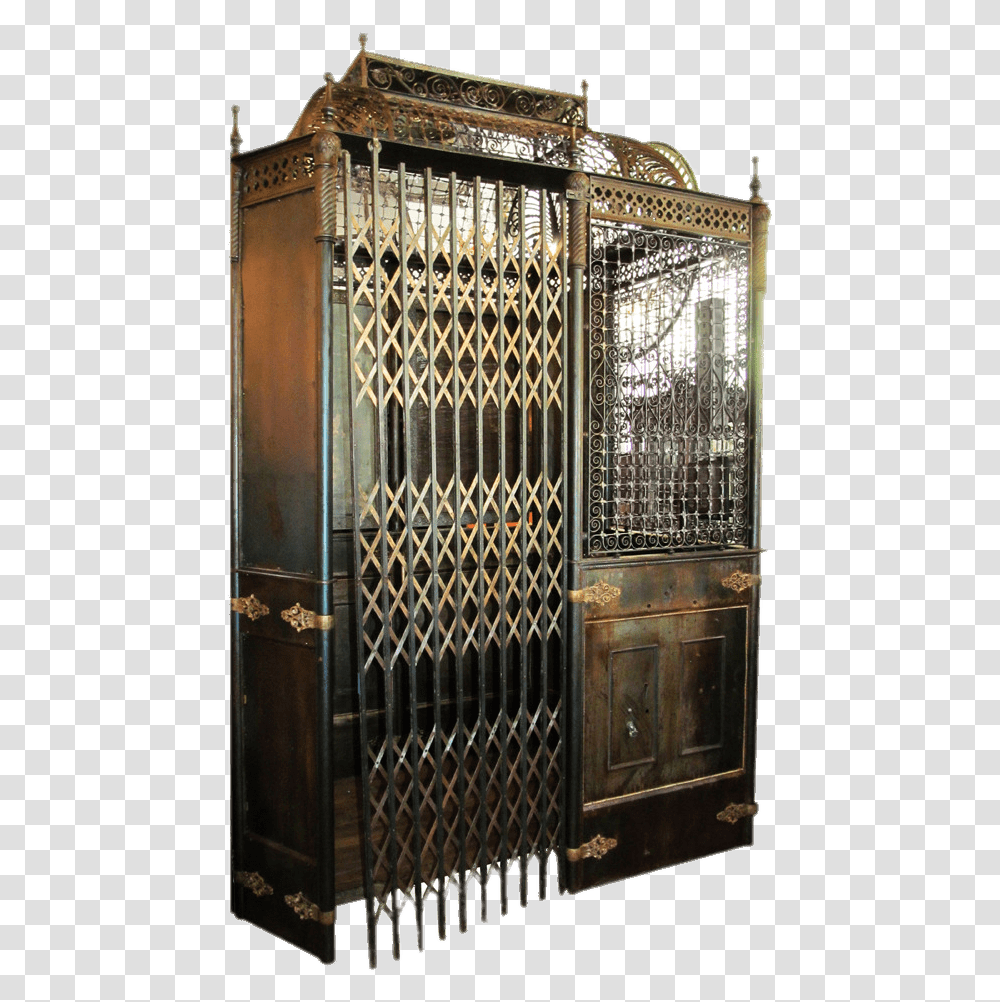 Birdcage Elevator Vintage Elevator Art, Gate, Door, Architecture, Building Transparent Png