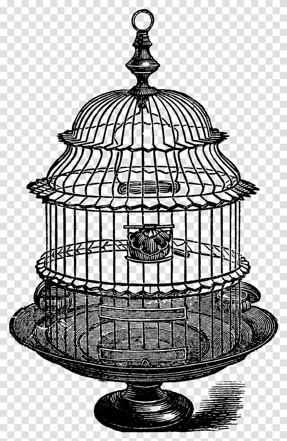 Birdcage Vintage Bird Cage Clipart, Silhouette, Architecture, Building, Lamp Transparent Png