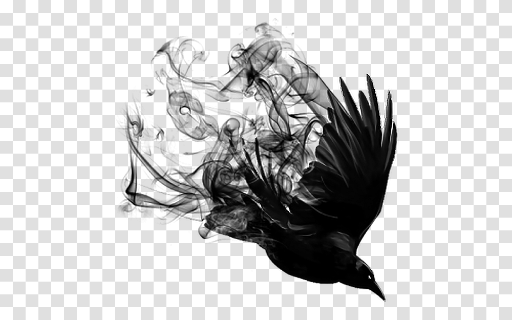 Birdcrowblacksmoke Raven Halloween, Animal, Silhouette, Person, Blackbird Transparent Png
