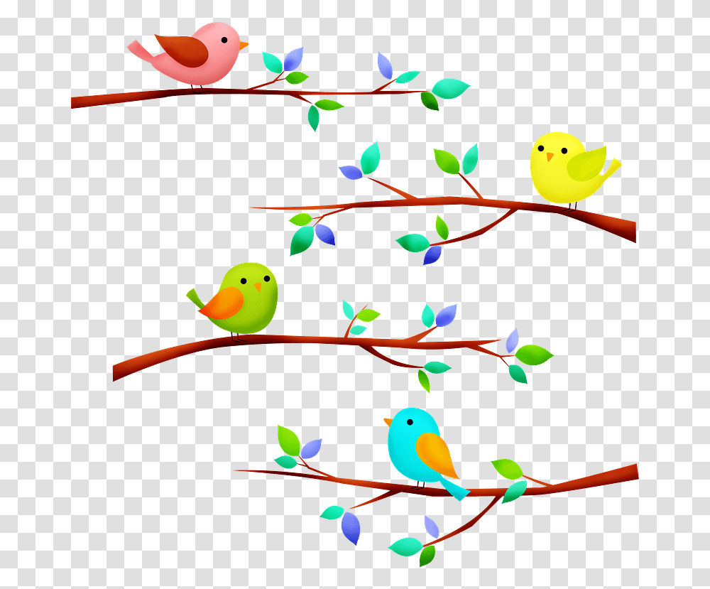 Birds Birds And Branches Clip Art, Graphics, Animal, Pattern, Floral Design Transparent Png