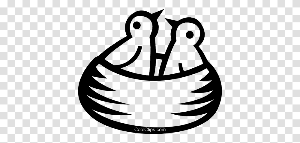 Birds In A Bird Nest Royalty Free Vector Clip Art Illustration, Animal, Hook, Logo Transparent Png