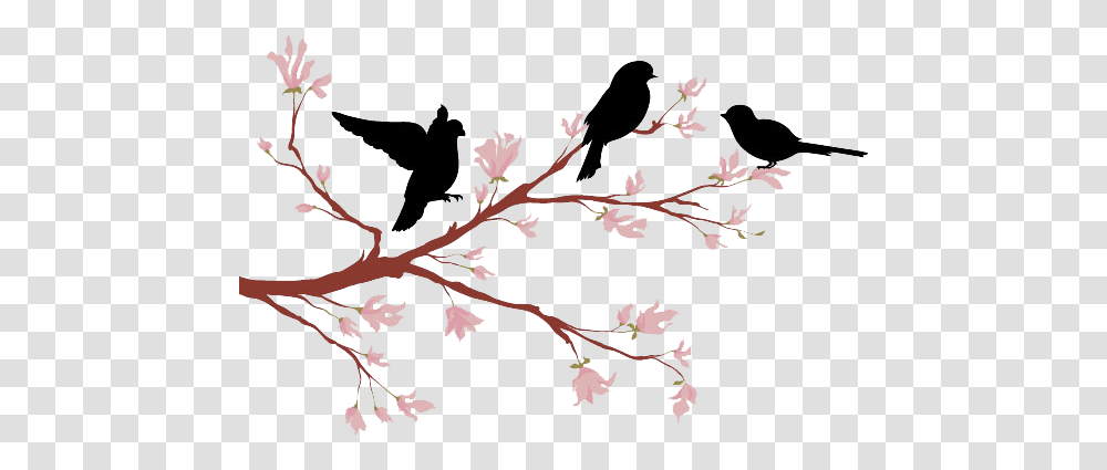 Birds On Tree, Plant, Flower, Blossom, Leaf Transparent Png