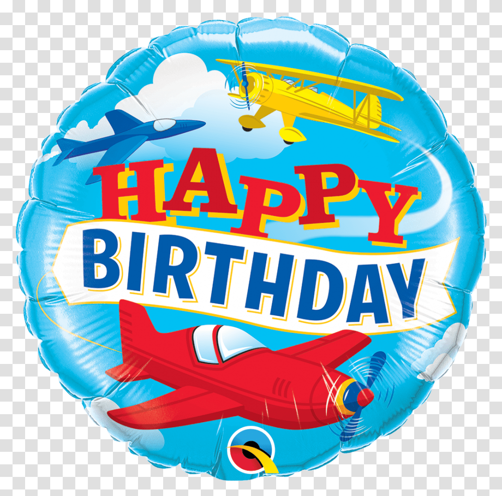 Birthday Airplane Foil Balloon Bargain Balloons Happy Birthday Plane Balloon, Word, Helmet, Clothing, Text Transparent Png