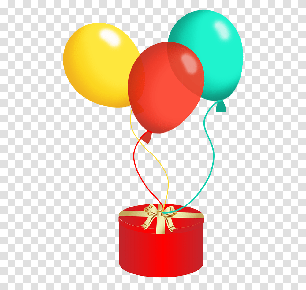 Birthday Balloons And Present Present With Balloon Transparent Png