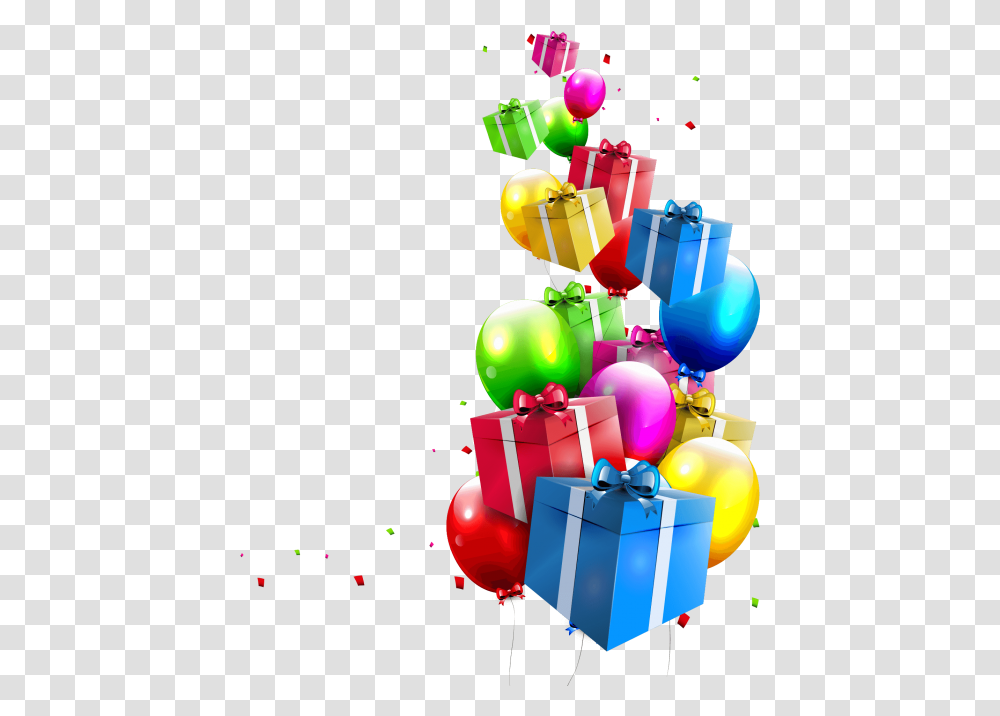 Birthday Balloons Birthday Background With Gifts Transparent Png