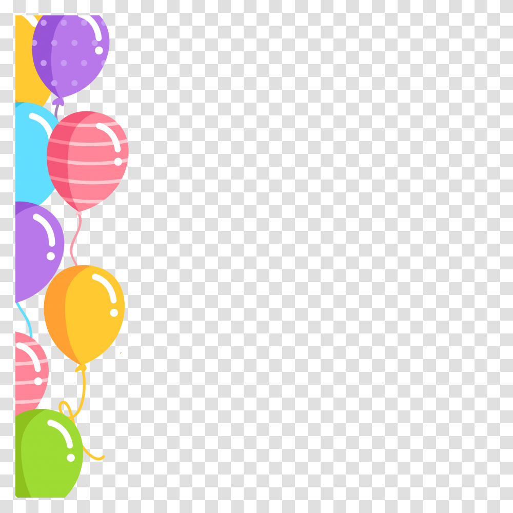 Birthday Balloons Border Vector Clipart, Number Transparent Png