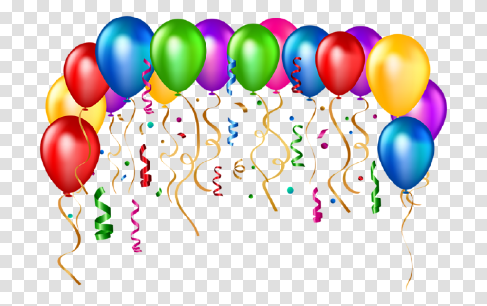 Birthday Balloons, Confetti, Paper Transparent Png