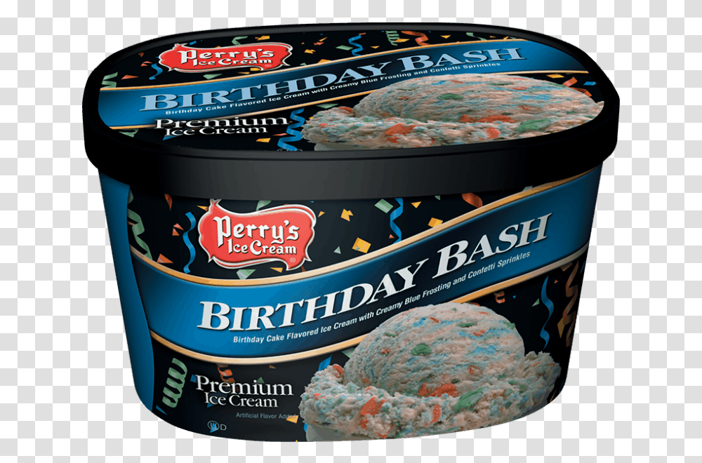 Birthday Bash Perry's Ice Cream Birthday Bash Ice Cream, Burger, Food, Label, Text Transparent Png
