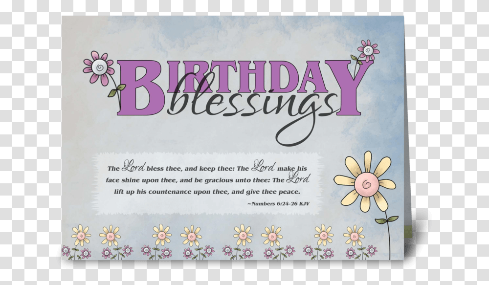 Birthday Blessings Flowers Amp Bible Verse Greeting Card Birthday Message With Bible Verses, Paper, Mail, Envelope Transparent Png