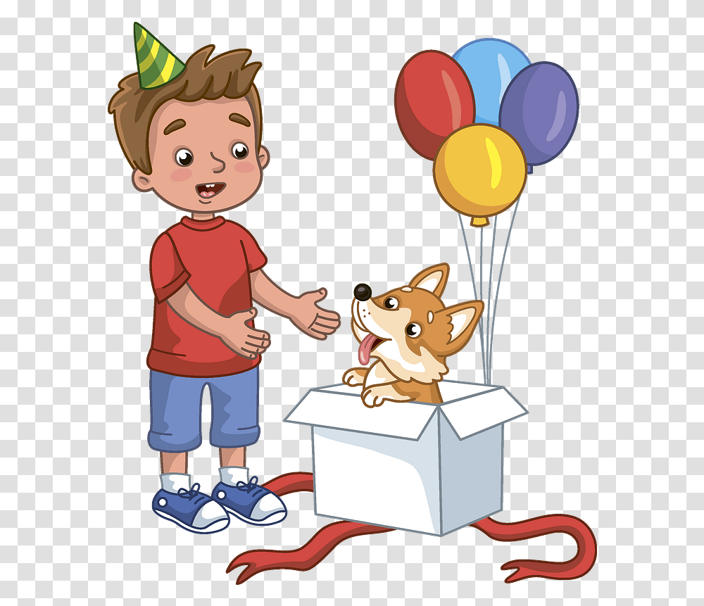 Birthday Boy And His New Dog Clipart Free Download His Clipart, Person, Human, Ball, Balloon Transparent Png