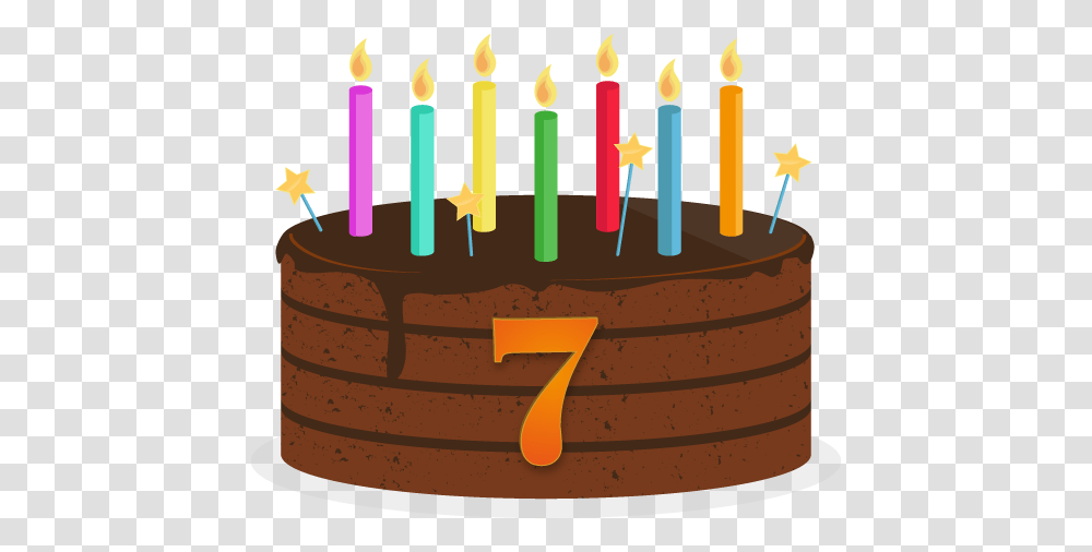 Birthday Cake Cake Birthday 7 Years, Dessert, Food, Candle, Icing Transparent Png