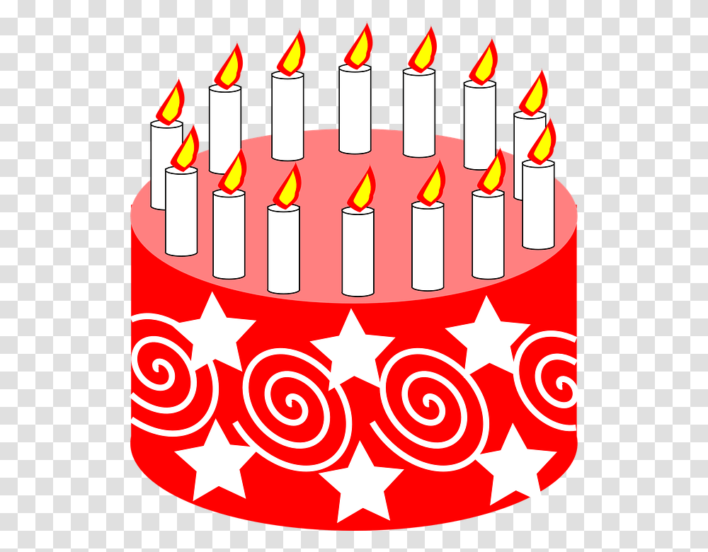 Birthday Cake Cake Torte Birthday Dessert Sweet Red Birthday Cake Clipart, Food, Candle, Icing, Cream Transparent Png