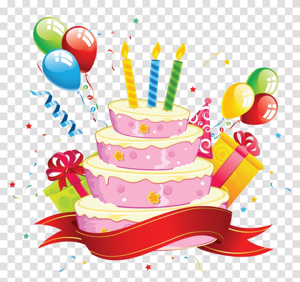 Birthday Cake Cakes Hd And Balloons Happy Impressive Birthday 3 Cake, Dessert, Food Transparent Png