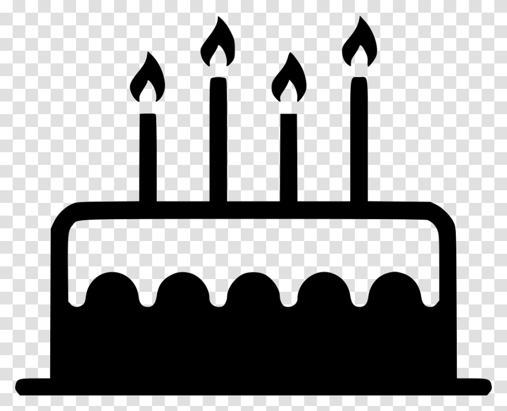 Birthday Cake Candle Sweet Dessert Icon Free Download, Silhouette, Stencil, Logo Transparent Png