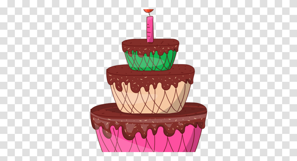 Birthday Cake Cartoon Bolo Trs Andares Desenho, Dessert, Food, Cupcake, Cream Transparent Png