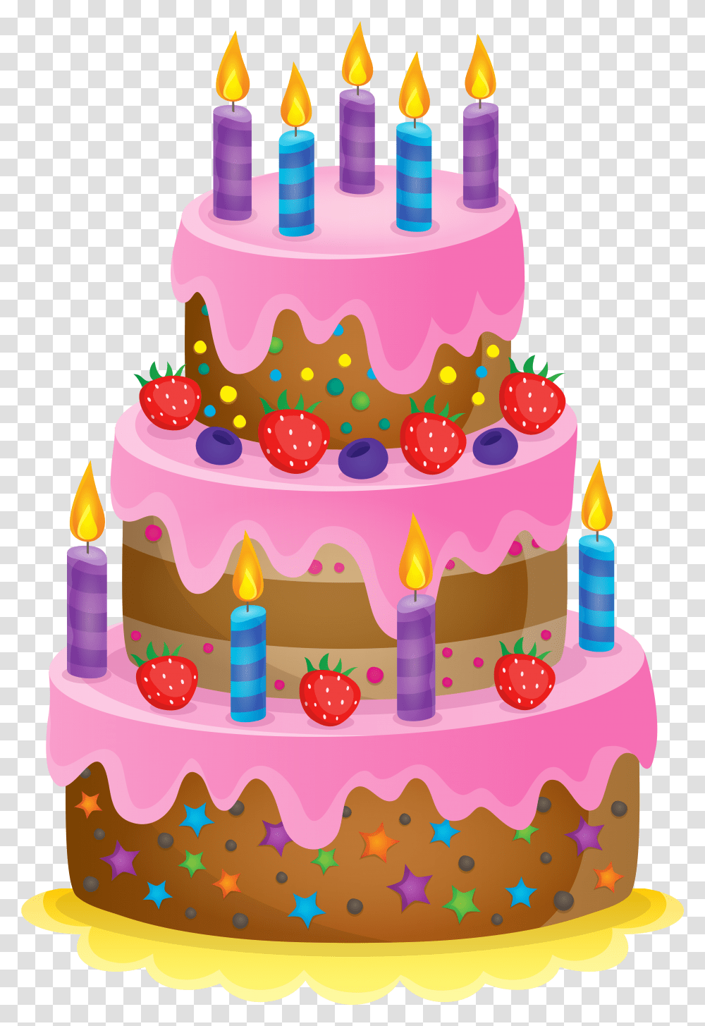 Birthday Cake Cupcake Chocolate Cake Muffin Strawberry Happy Birthday Cake Clipart, Dessert, Food, Cream, Creme Transparent Png