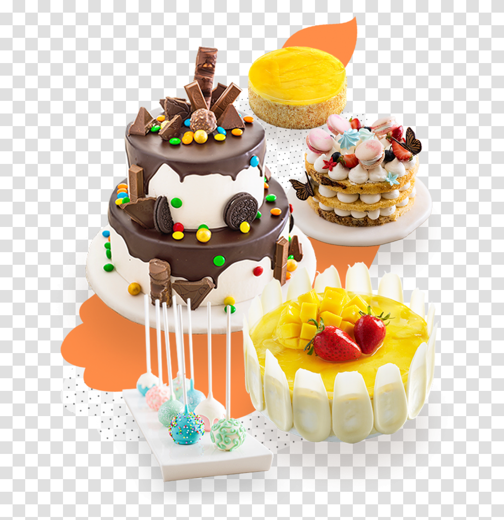 Birthday Cake, Dessert, Food, Cream, Creme Transparent Png