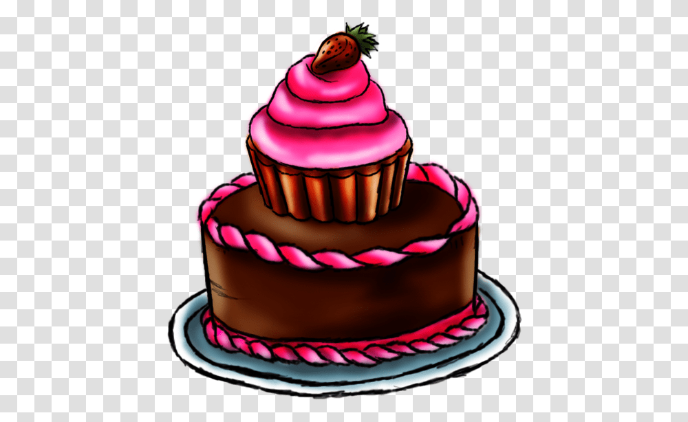 Birthday Cake Drawing Cupcake, Dessert, Food, Cream, Creme Transparent Png