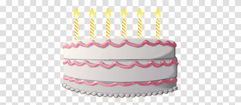 Birthday Cake Gif Birthday Cake With 6 Candles, Dessert, Food, Icing, Cream Transparent Png