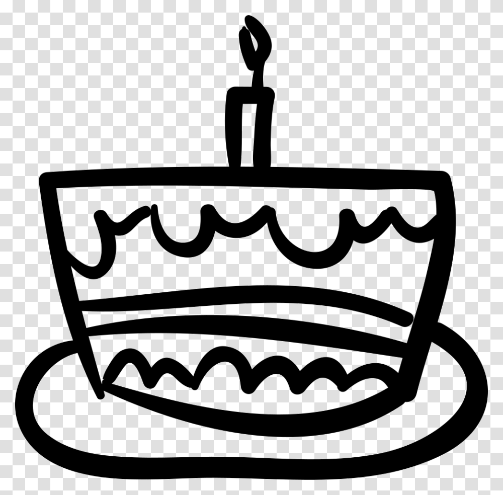 Birthday Cake Icon Birthday Cake Hand Drawing, Stencil, Lawn Mower, Tool, Candle Transparent Png