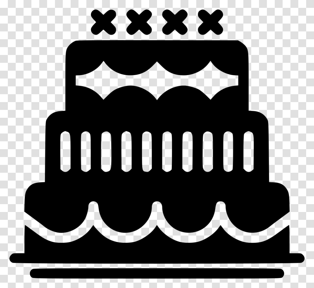 Birthday Cake Icon Cake, Stencil Transparent Png