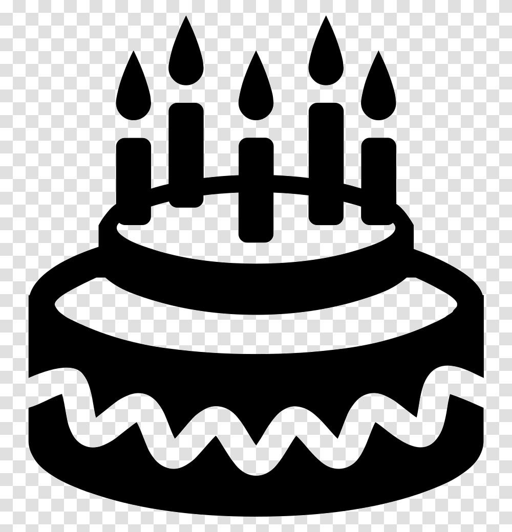 Birthday Cake Icon, Stencil, Dessert, Food, Silhouette Transparent Png