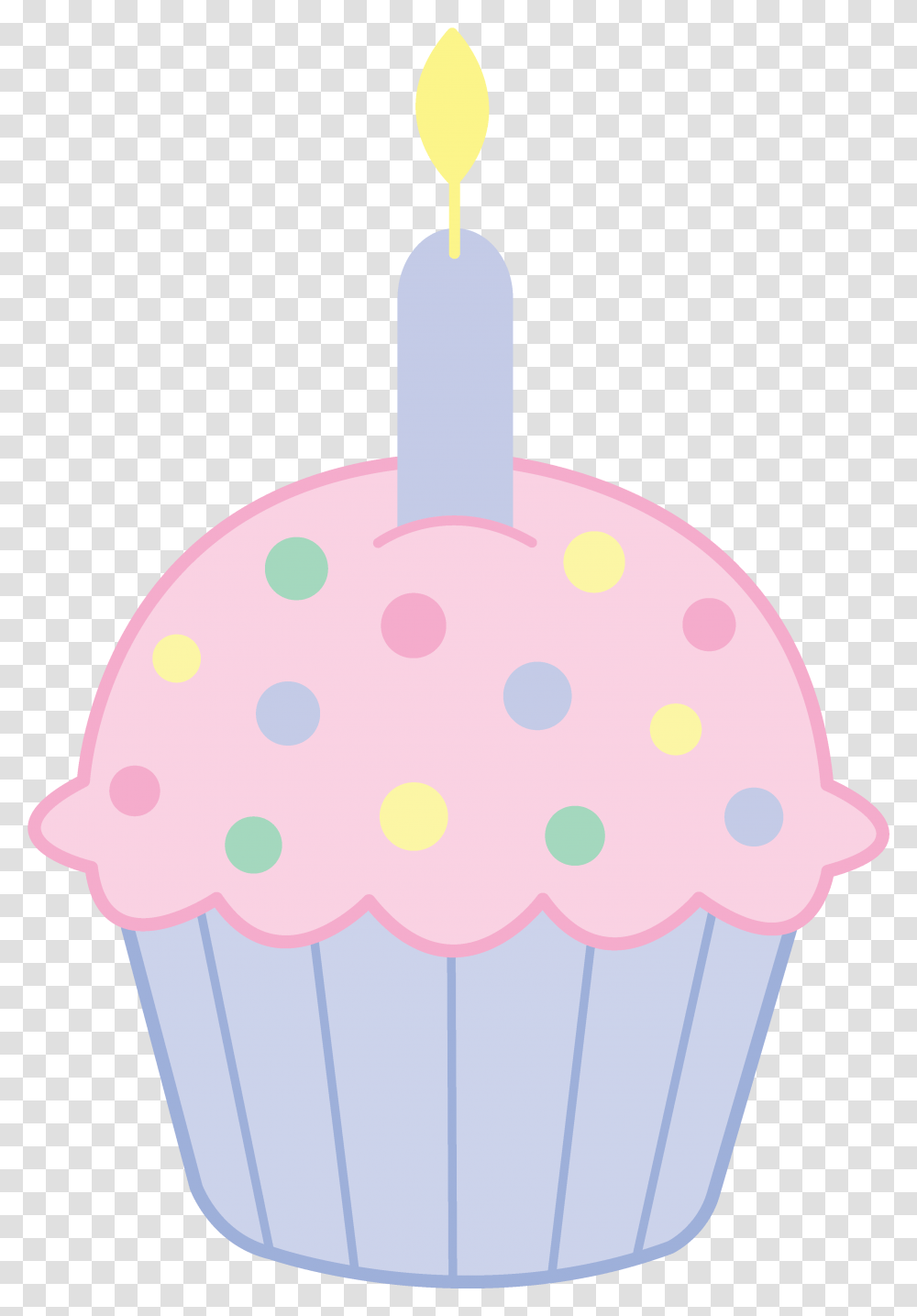 Birthday Cake Images Free Library Cupcake With Candle Cartoon, Cream, Dessert, Food, Creme Transparent Png