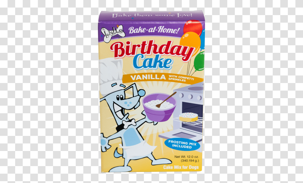 Birthday Cake Mix Wsprinkles Amp Frosting Mix Cake, Poster, Advertisement, Bowl, Spoon Transparent Png