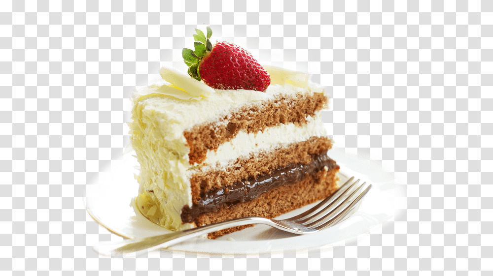 Birthday Cake On Plate, Fork, Cutlery, Cream, Dessert Transparent Png