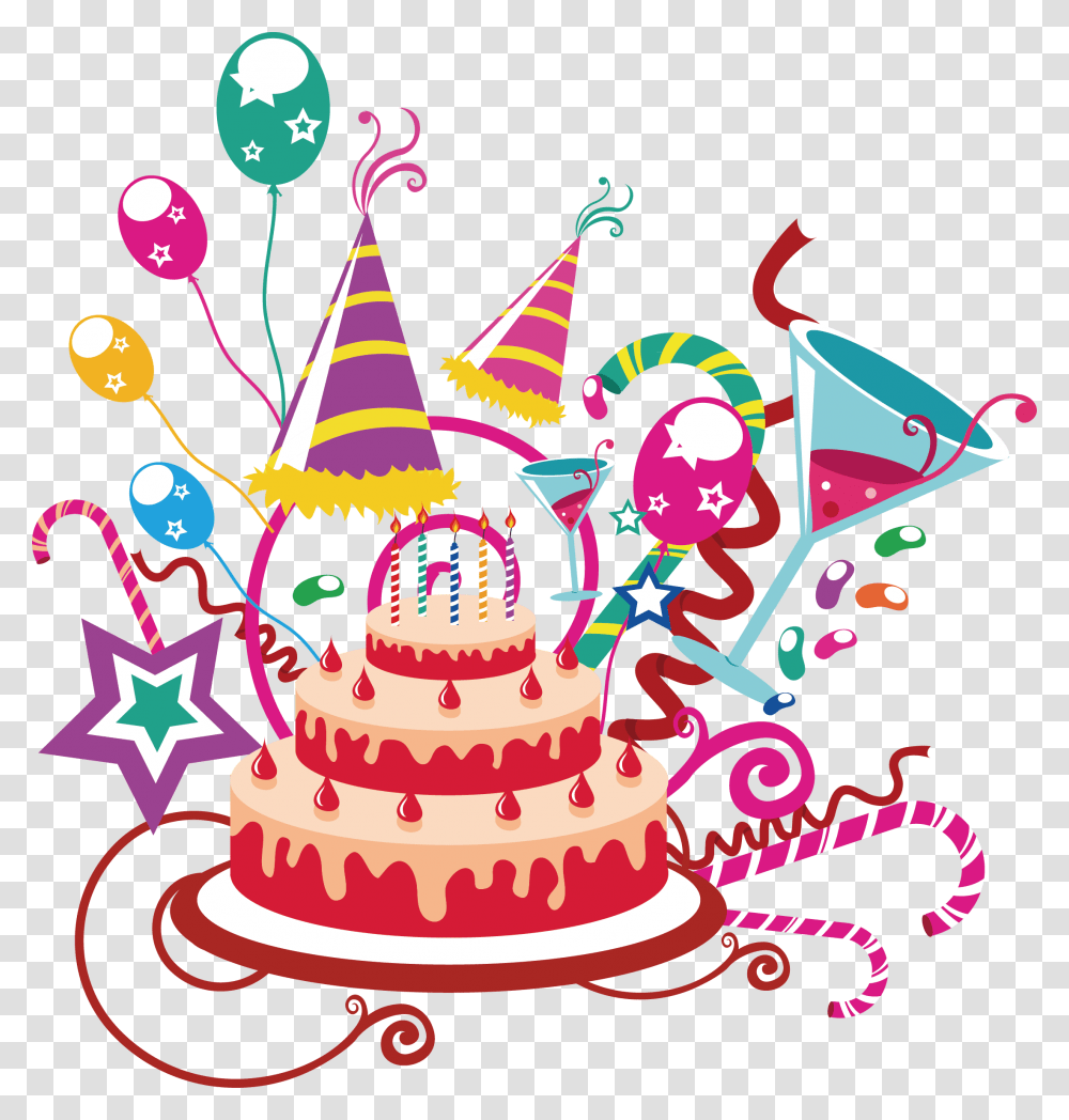 Birthday Cake Painting Clip Art Tranh Bnh Sinh Nht, Apparel, Party Hat, Dessert Transparent Png